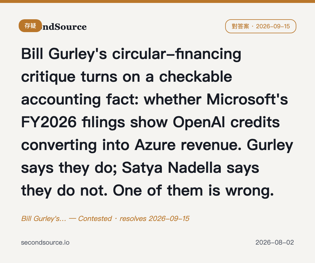 Bill Gurley's… — Contested · resolves 2026-09-15